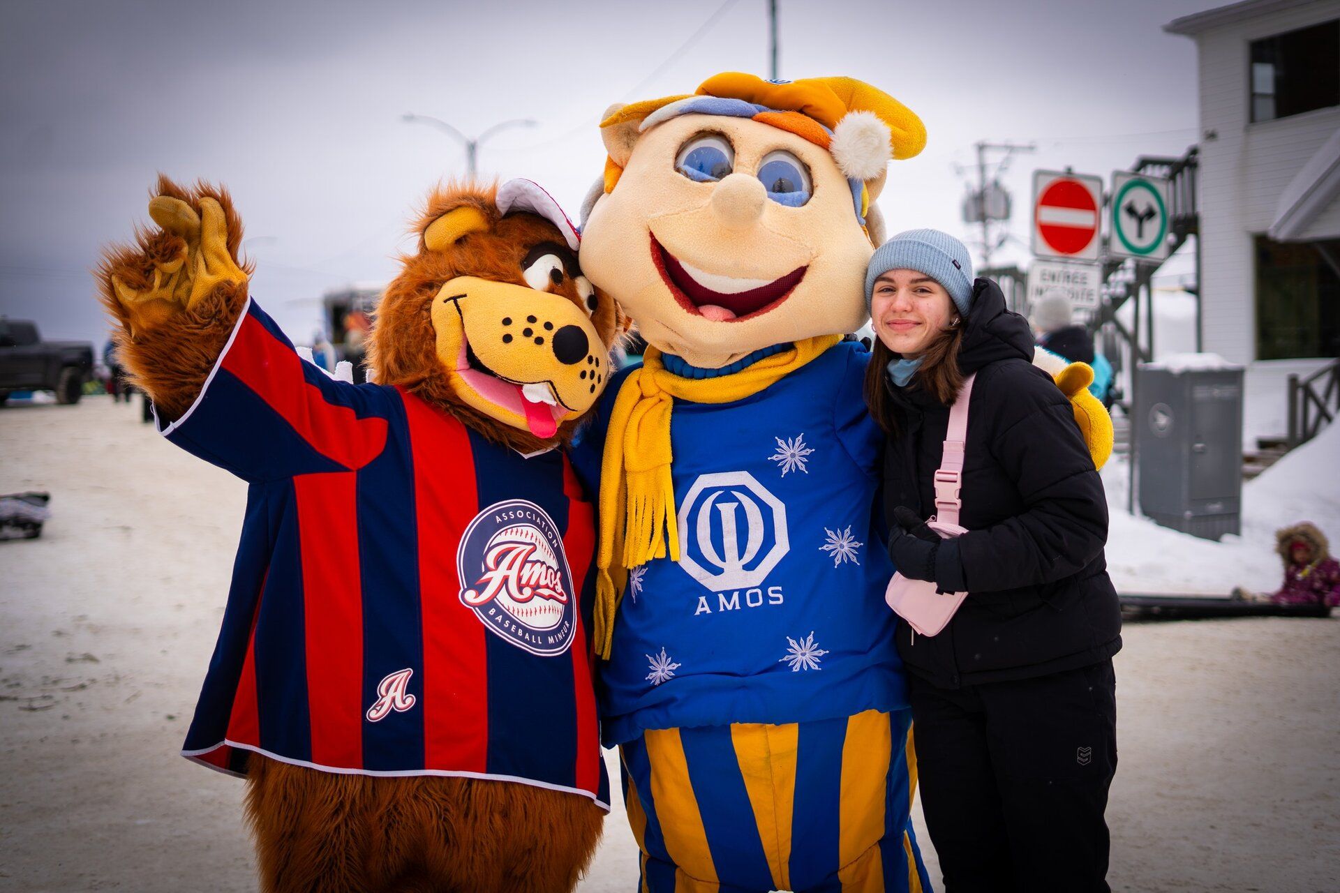 Mascottes avec visiteurs